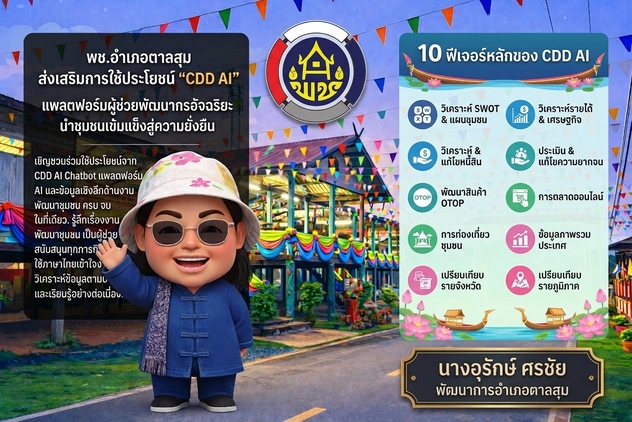#พช.อำเภอตาลสุม ส่งเสริมการใช้ประโยชน์ “CDD AI” แพลตฟอร์มผู้ช่วยพัฒนากรอัจฉริยะ นำชุมชนเข้มแข็งสู่ความยั่งยืน