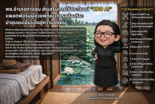 #พช.อำเภอตาลสุม ส่งเสริมการใช้ประโยชน์ “CDD AI” แพลตฟอร์มผู้ช่วยพัฒนากรอัจฉริยะ นำชุมชนเข้มแข็งสู่ความยั่งยืน